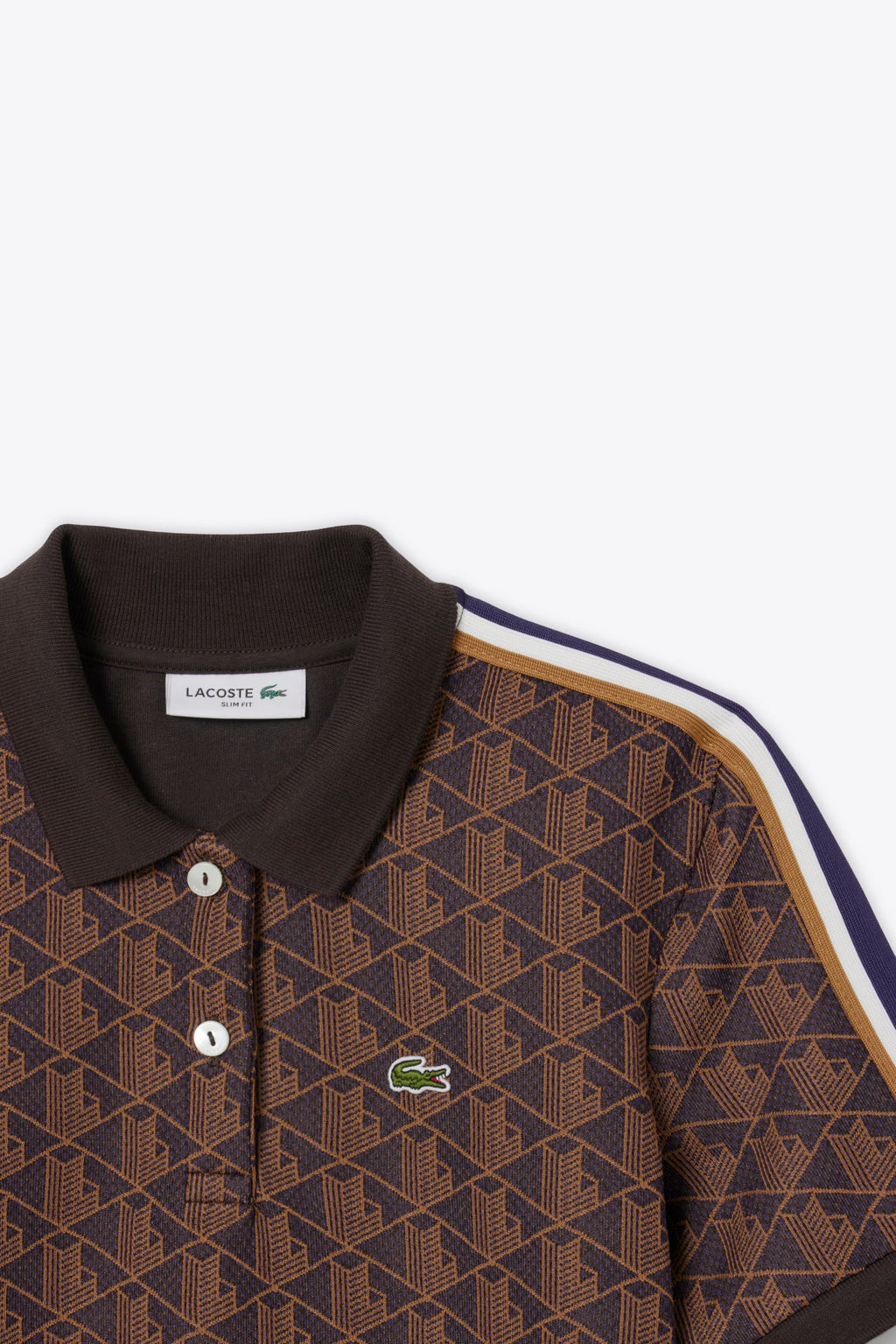 alt-image__Polo-con-motivo-jacquard-monogram-viola-e-arancione-con-maniche-corte