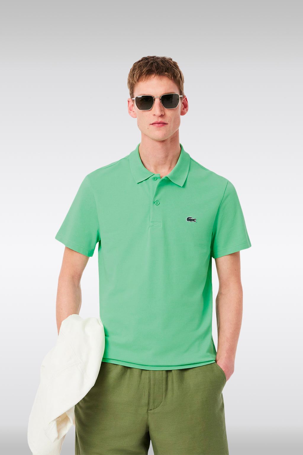 alt-image__Polo-in-misto-cotone-verde-menta-regular-fit