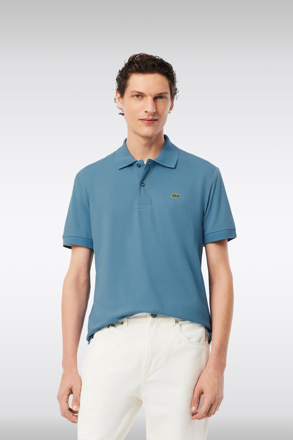alt-image__Mid-blue-ultra-light-piquè-cotton-polo-shirt-with-short-sleeves