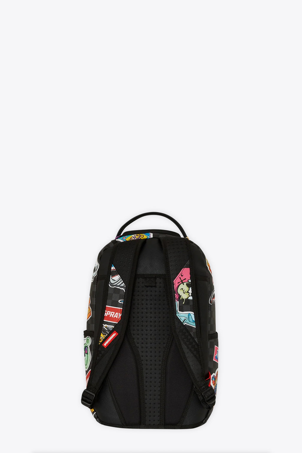 alt-image__Zaino-in-pvc-nero-a-scacchi-con-stampa-stickers-all-over---Lips-Smack-Down-Dlxvs-Backpack