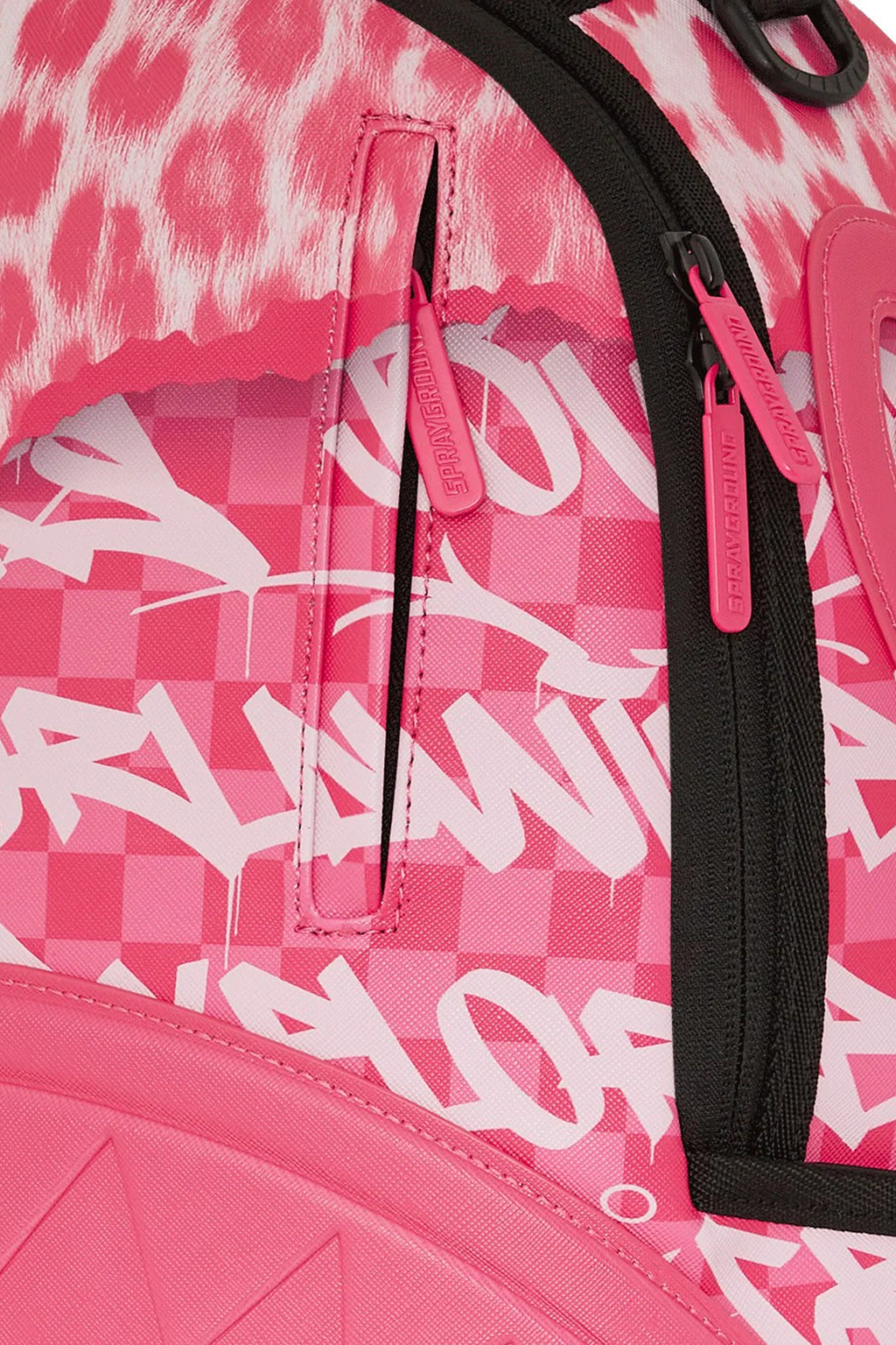alt-image__Zaino-in-pvc-rosa-a-scacchi-con-stampa-animalier---Wild-Amazon-Dlxsv-Backpack