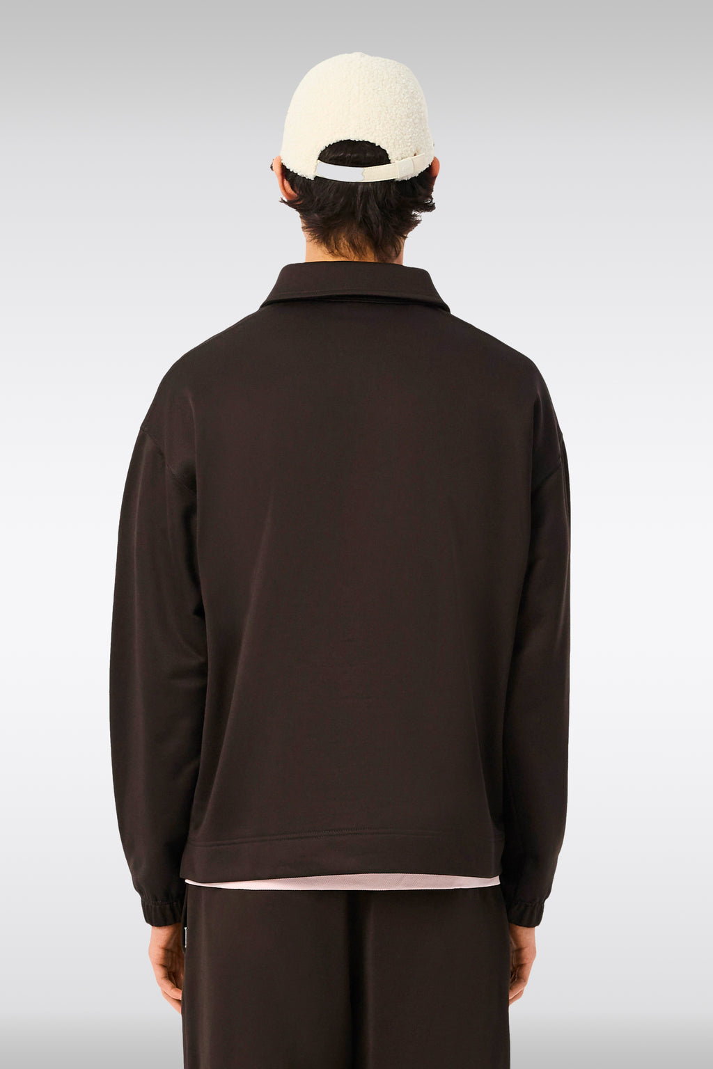 alt-image__Felpa-in-cotone-marrone-con-collo-a-polo