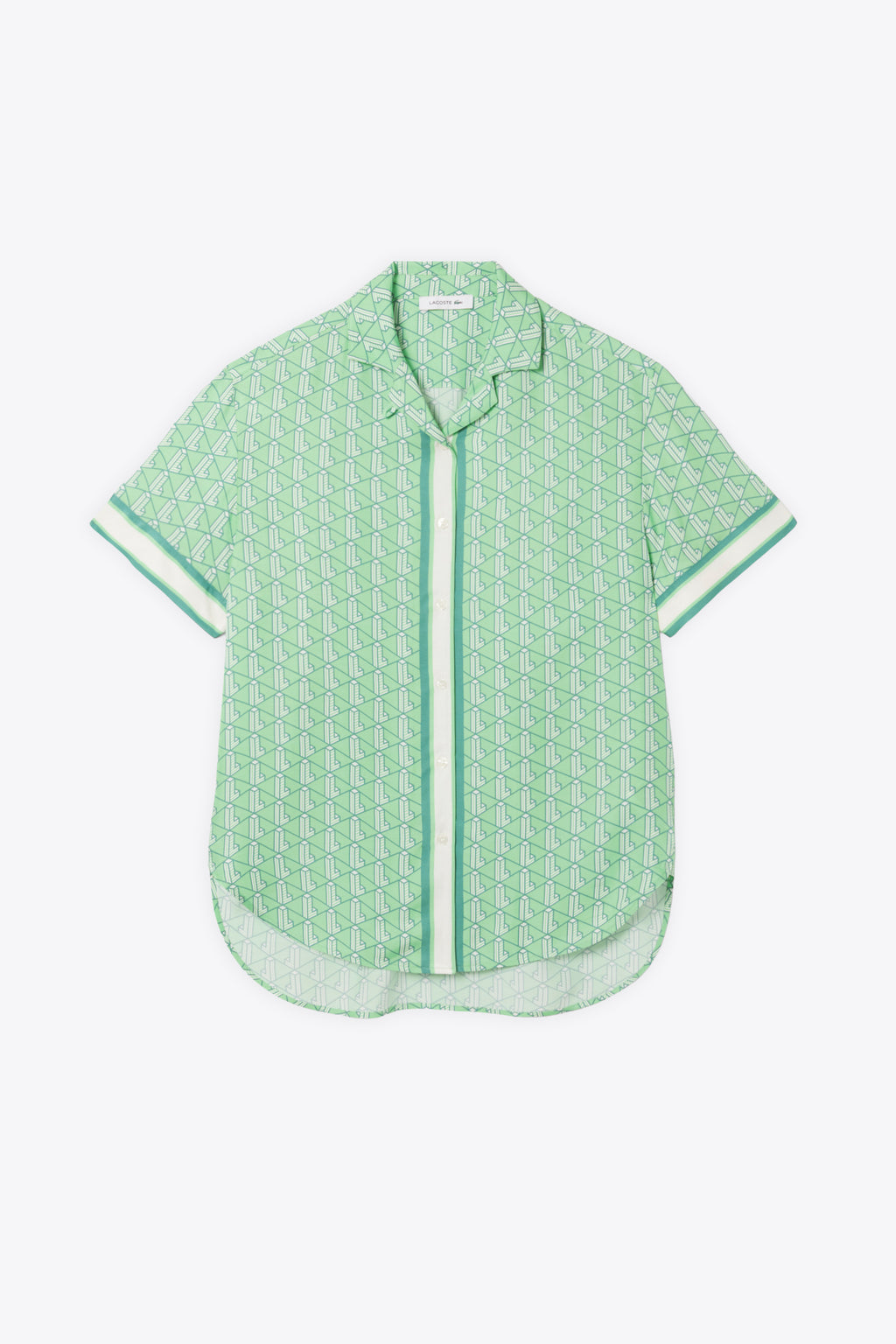 alt-image__Camicia-in-satin-verde-con-stampa-monogram