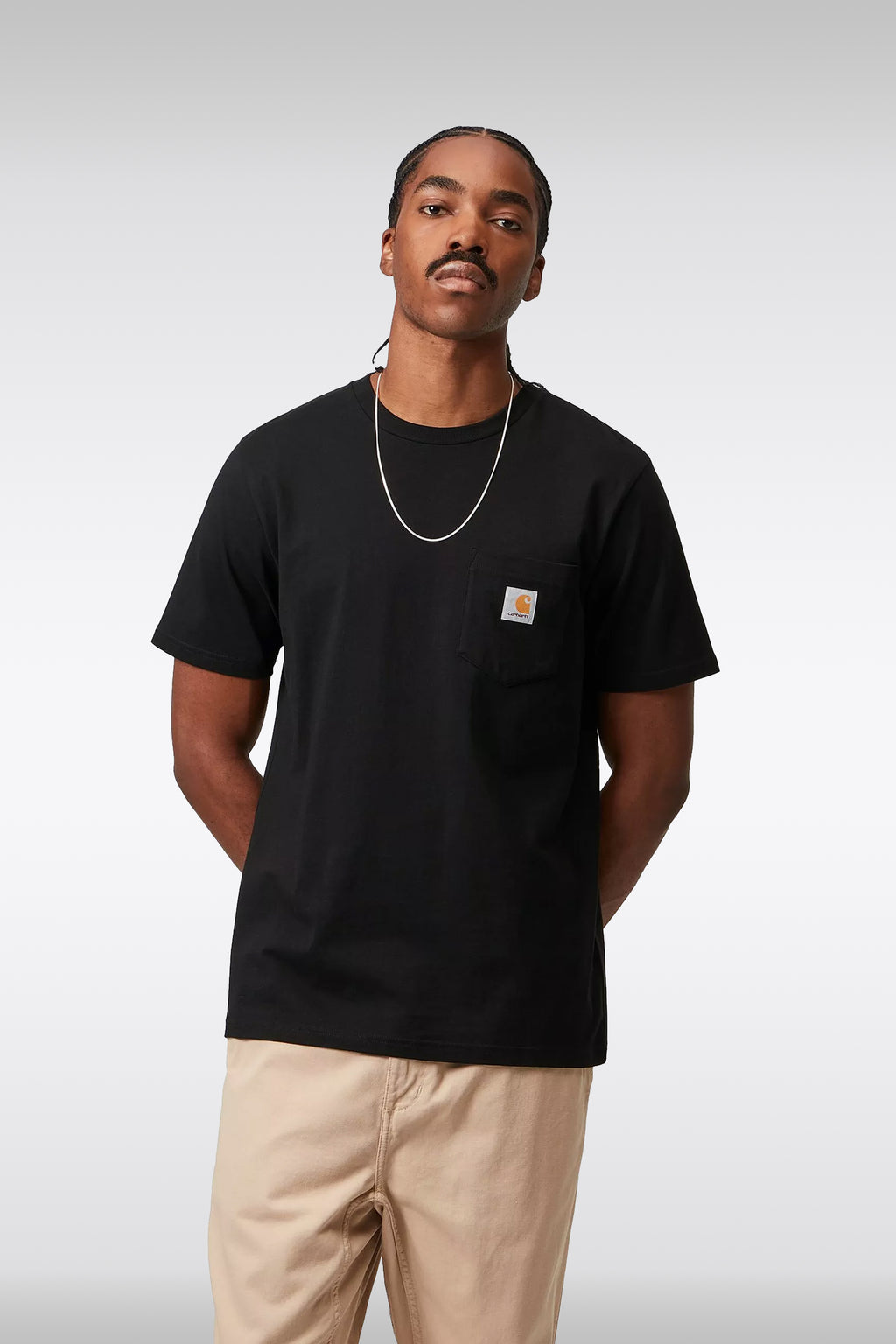 alt-image__Black-cotton-t-shirt-with-chest-pocket-and-logo---S/S-Pocket-T-Shirt