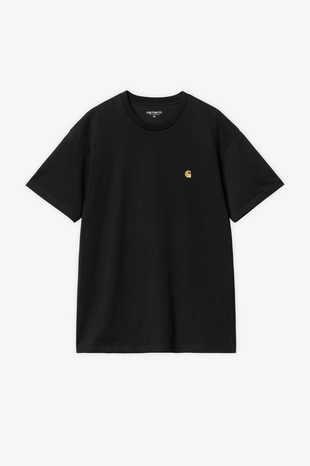 alt-image__T-shirt-nera-in-cotone-con-logo-ricamato-al-petto---S/S-Chase-T-Shirt