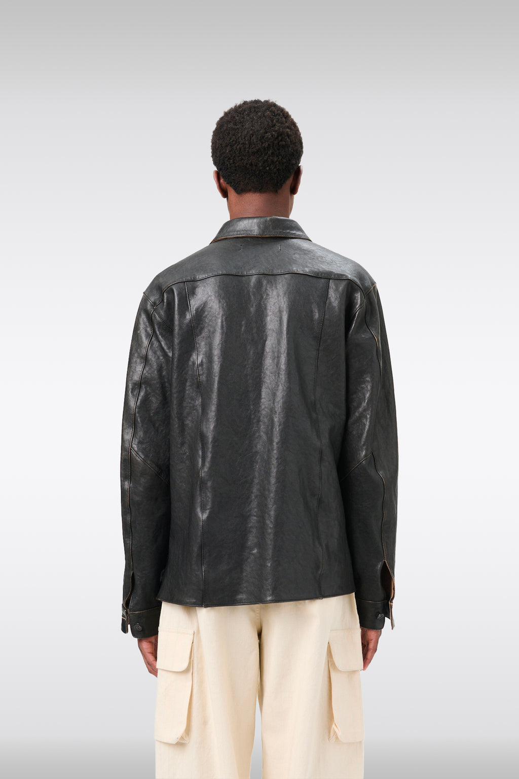 alt-image__Brown-distressed-leather-overshirt---Welding-Shirt