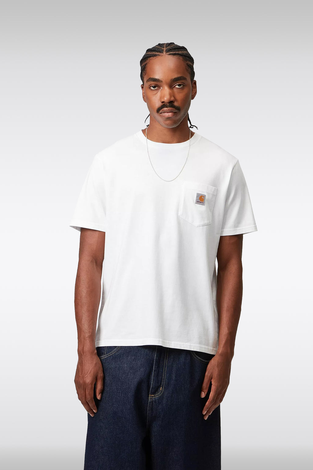 alt-image__T-shirt-bianca-in-cotone-con-tasca-e-logo-al-petto---S/S-Pocket-T-Shirt