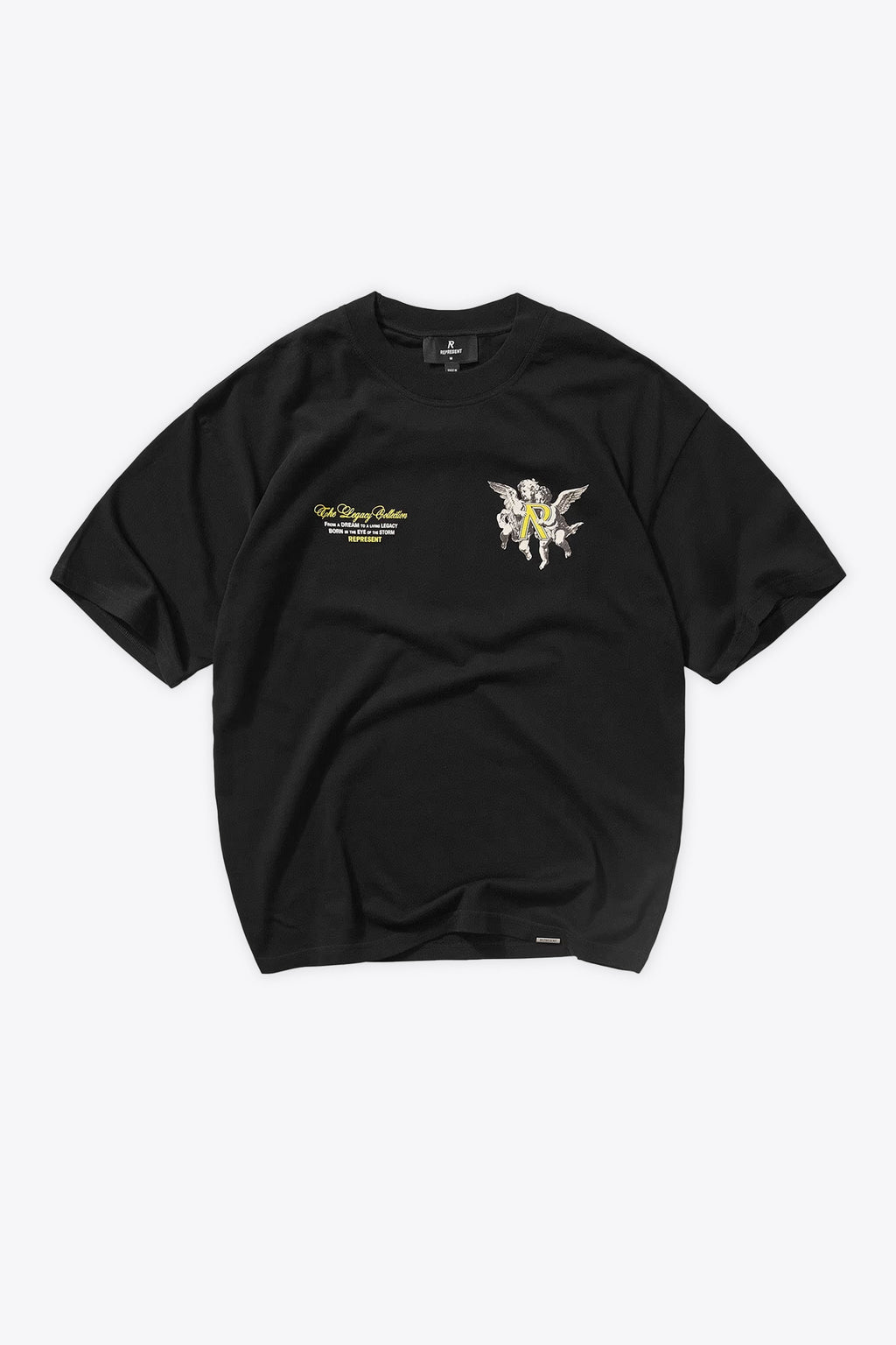 alt-image__T-shirt-nera-in-cotone-con-stampa-grafica-e-logo---Legacy-Cherubs-T-shirt