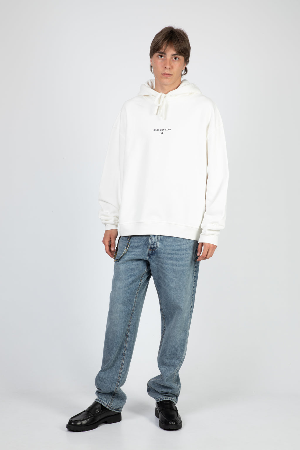 alt-image__Felpa-panna-in-cotone-con-cappuccio-e-stampa-al-petto---Baby-Front-Hoodie