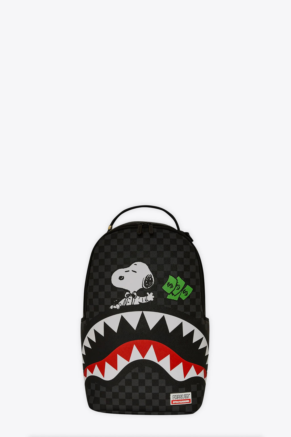 alt-image__Zaino-in-pvc-a-scacchi-nero-e-grigio-con-stampa-Snoopy---Snoopy-Top-Shark-Money-Slxsv-Backpack