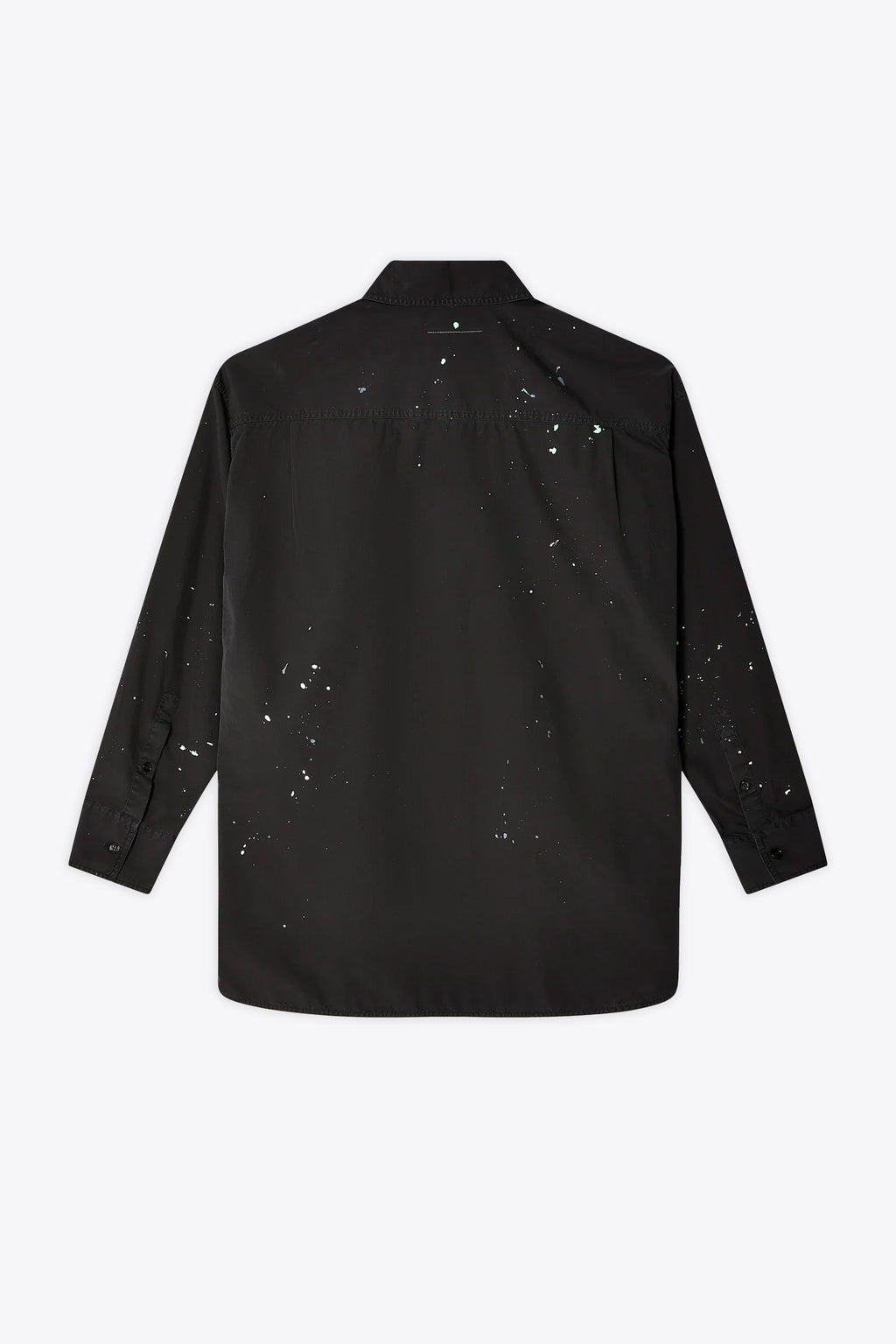 alt-image__Camicia-oversize-nera-in-cotone-con-macchie-di-pittura-multicolor