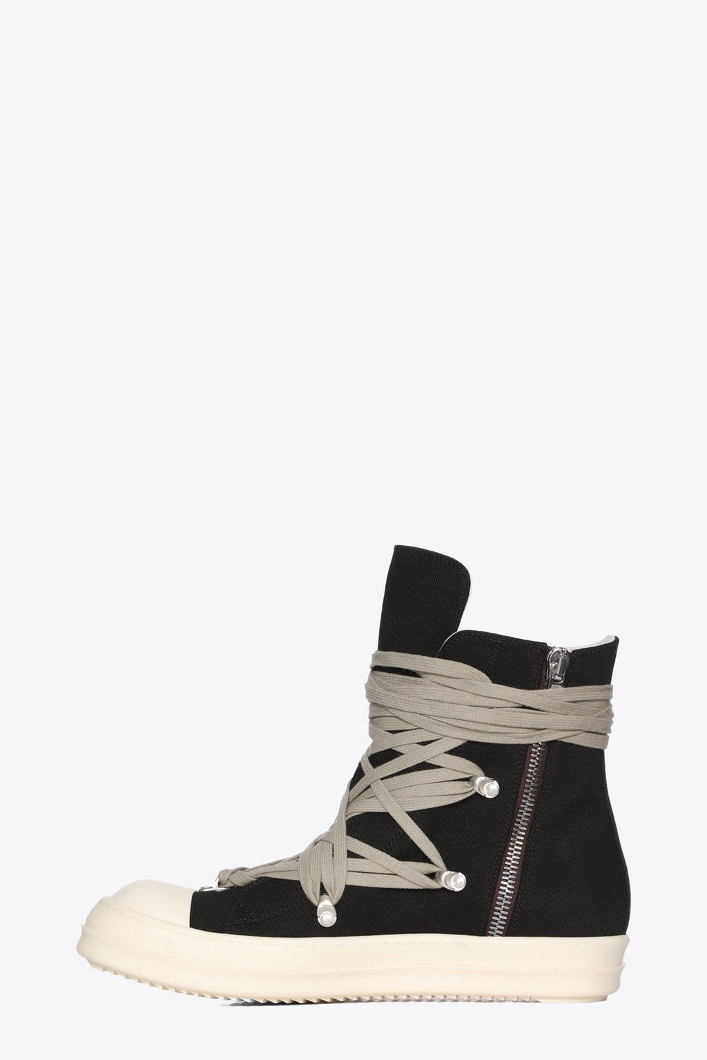 alt-image__Sneaker-nera-alta-in-canvas-con-lacci-ad-incrocio---Megalace-Sneaks