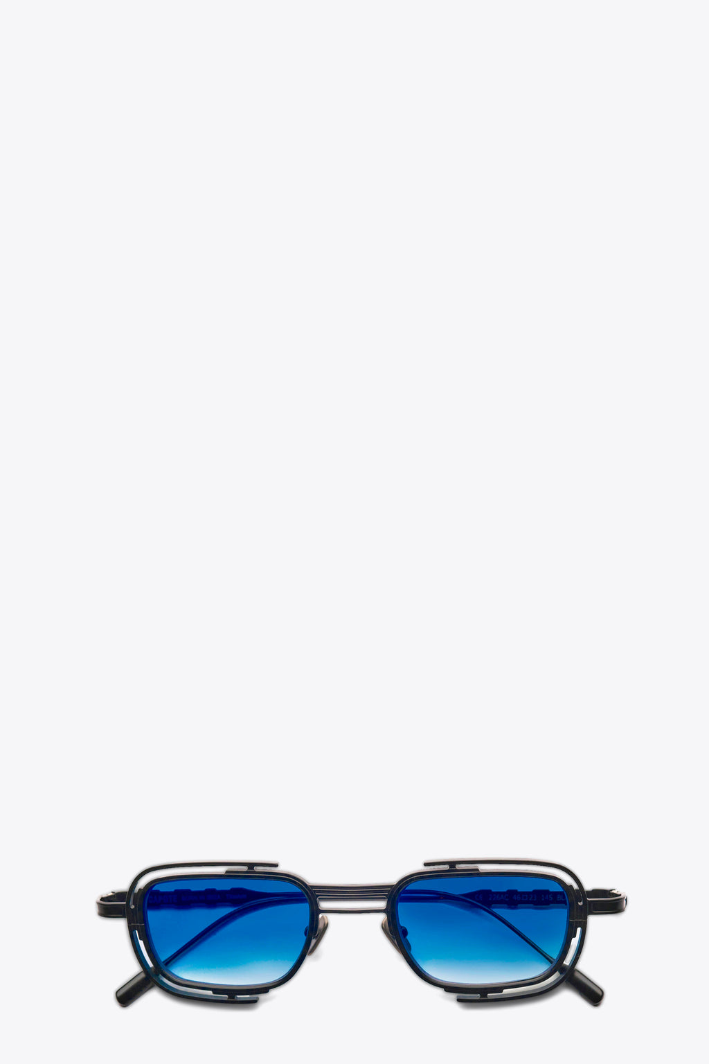 alt-image__Occhiali-da-sole-rettangolari-neri-in-titanio-con-doppio-profilo-e-lenti-blu---226AC