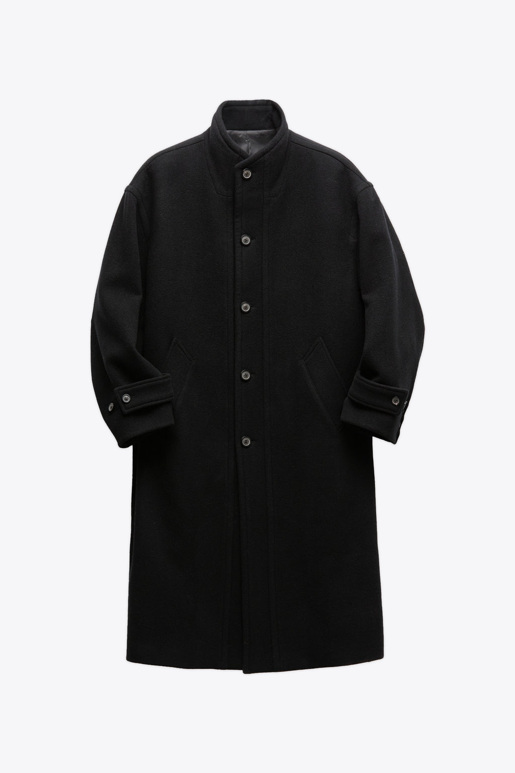alt-image__Cappotto-nero-lungo-in-lana-e-cashmere---
Cashmere-Blend-High-Neck-Coat