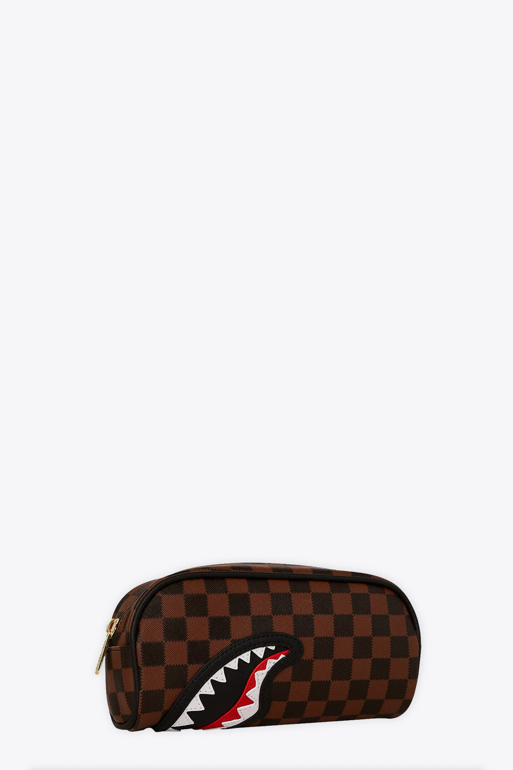 alt-image__Brown-and-black-check-pvc-pouch-with-shark-mouth---Dripping-Sharks-in-Paris-Pouch-