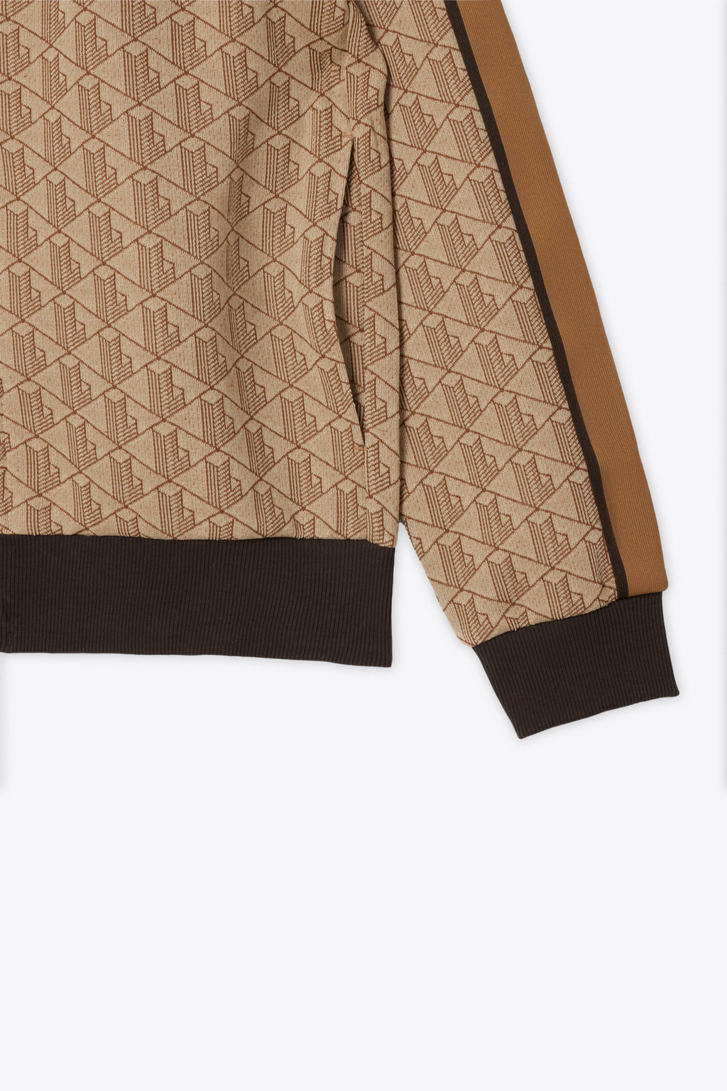 alt-image__Felpa-con-zip-beige-e-marrone-con-motivo-jacquard
