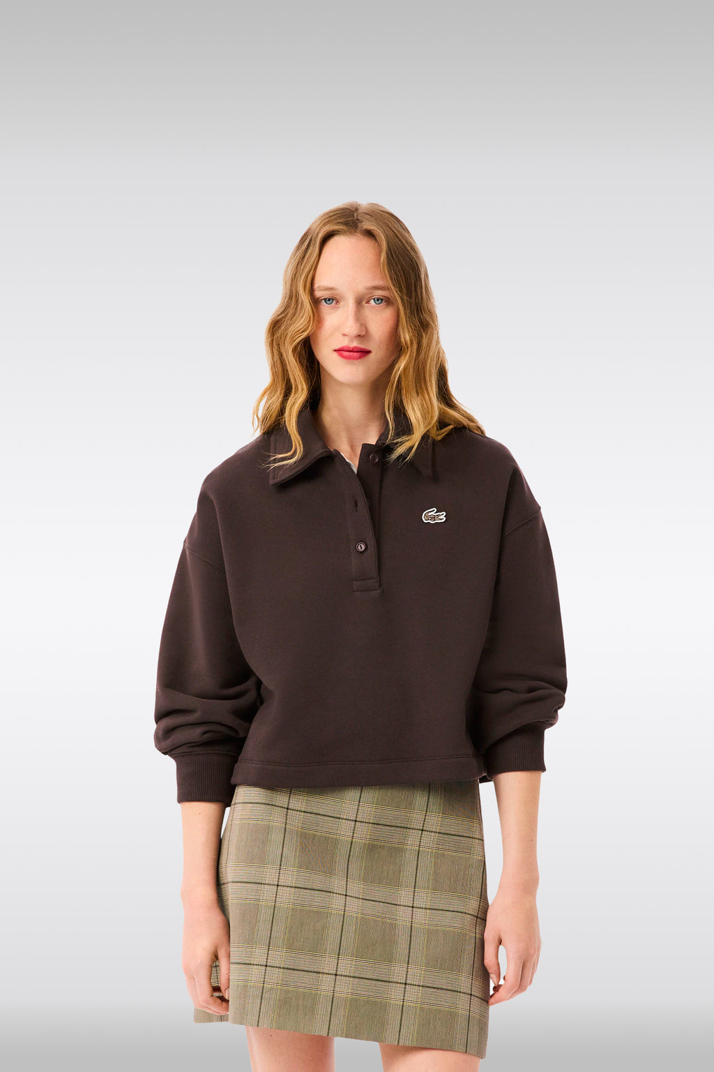 alt-image__Felpa-in-cotone-marrone-con-collo-a-polo