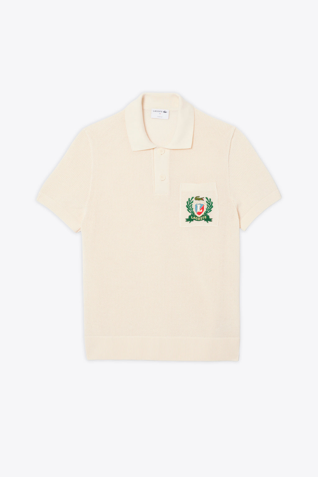 alt-image__Polo-in-maglia-di-cotone-panna-con-stemma-al-petto