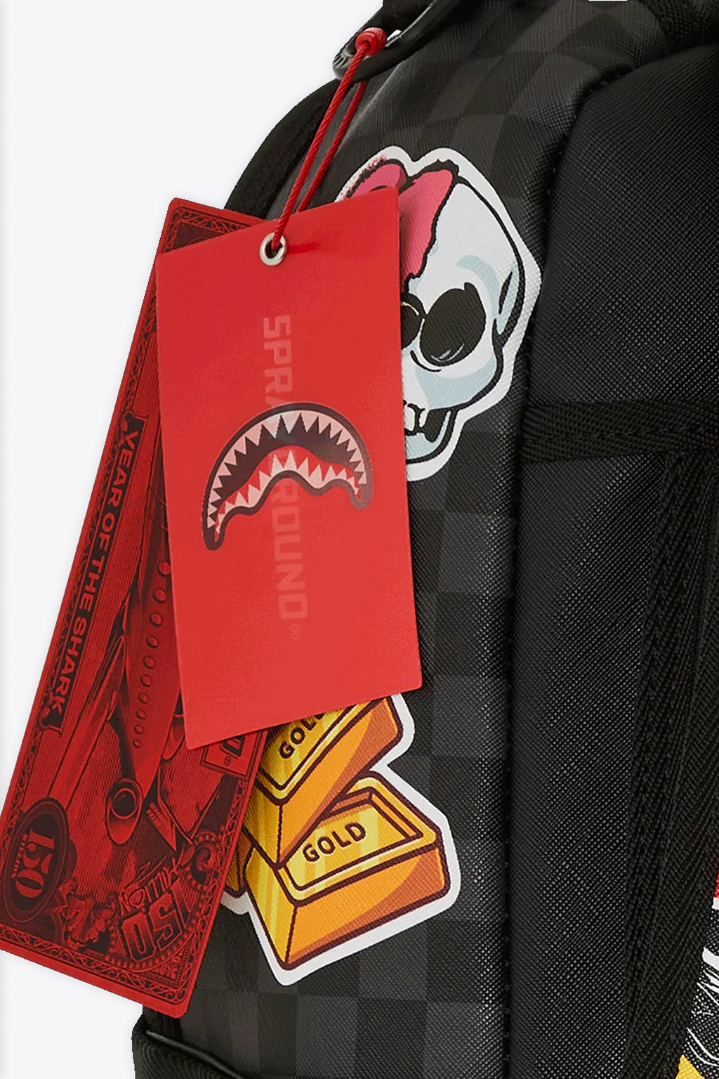 alt-image__Zaino-in-pvc-nero-a-scacchi-con-stampa-stickers-all-over---Lips-Smack-Down-Dlxvs-Backpack