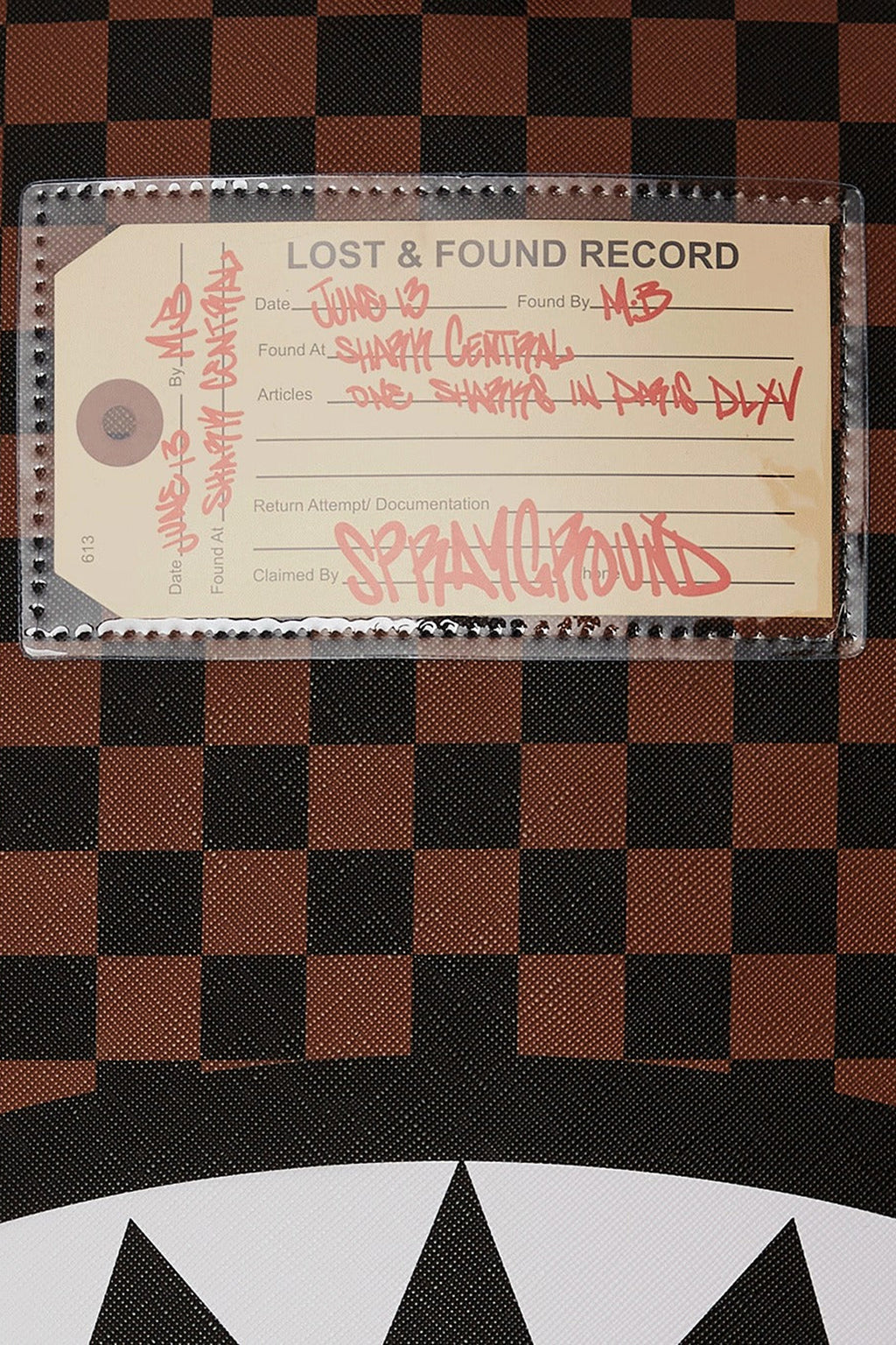 alt-image__Zaino-in-pvc-marrone-e-nero-a-scacchi---Sharks-In-Paris-Lost-&-Found-Backpack