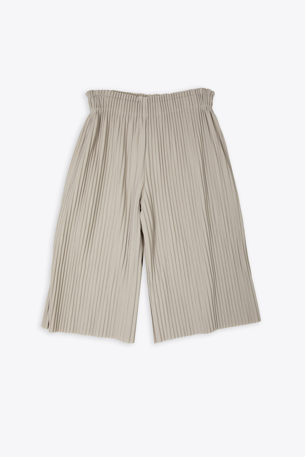 alt-image__Bermuda-in-tessuto-plissettato-grigio-con-elastico-in-vita---Pleated-Wide-Leg-Culottes