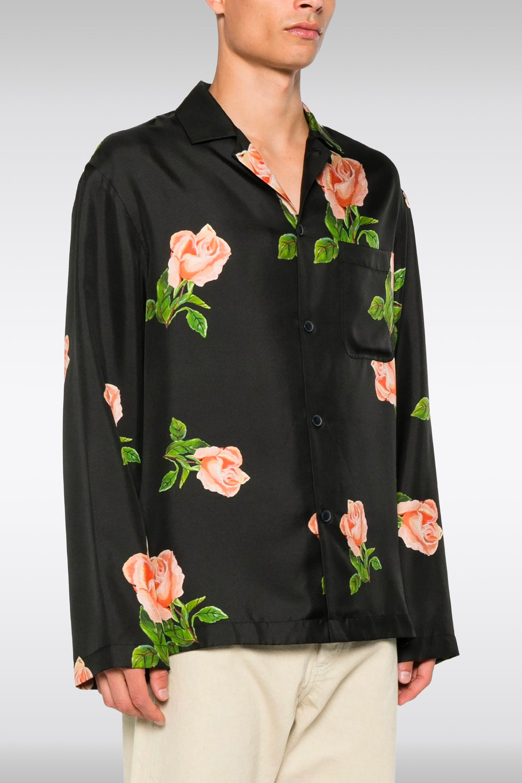 alt-image__Black-silk-long-sleeved-shirt-with-roses-pattern---Jamar