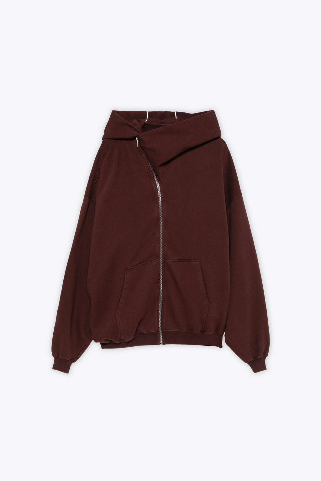 alt-image__Burgundy-cotton-oversized-hoodie-with-asymmetrical-zip-fastening---Megamountain-