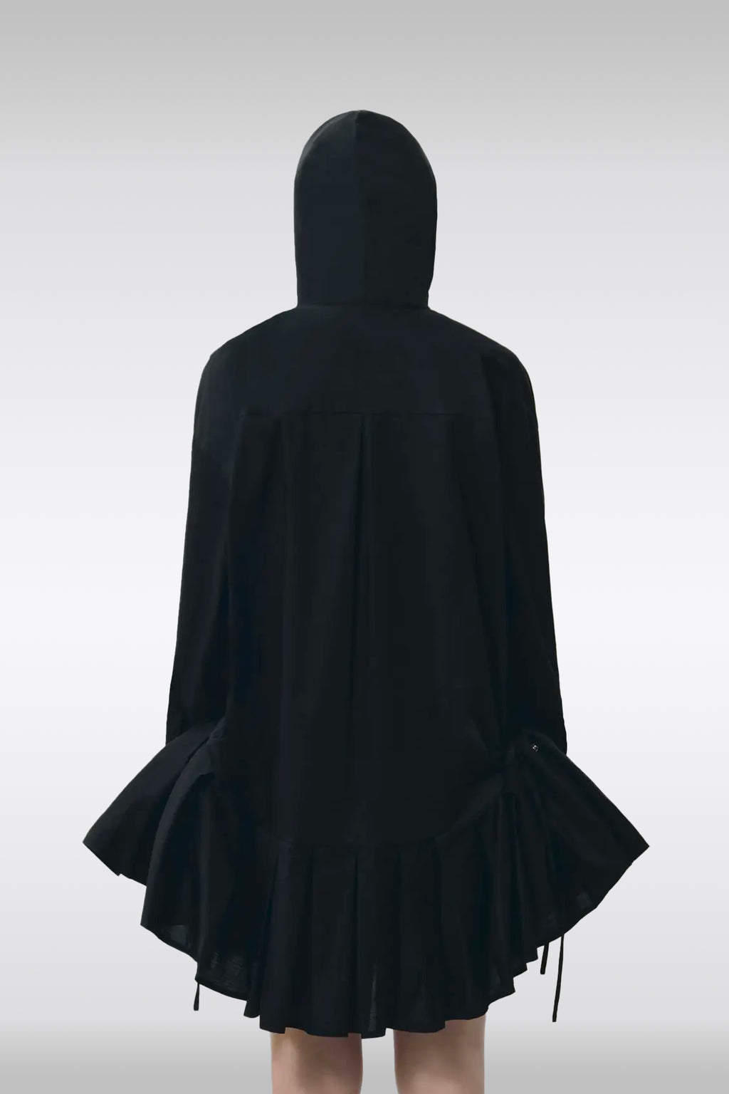 alt-image__Abito-nero-in-popeline-con-cappuccio-e-gonna-a-balze---Ballerina-Shirt-Dress