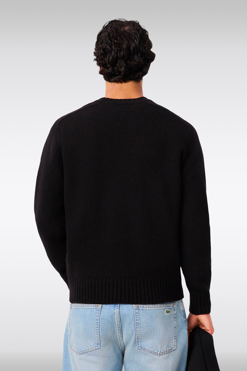 alt-image__Pullover-nero-in-lana-con-logo-jacquard-frontale