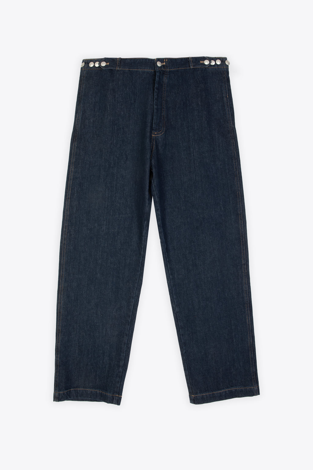 alt-image__Pantalone-in-denim-blu-scuro-con-vita-regolabile-con-bottoni---Size-Free-Pant