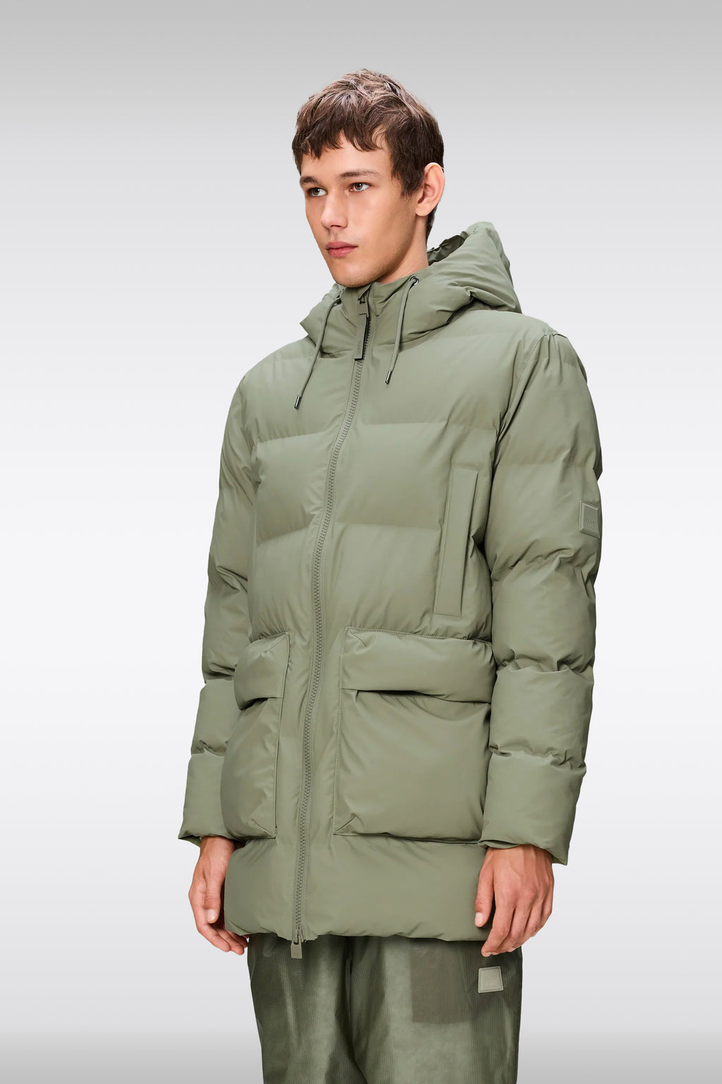 alt-image__Sage-green-waterproof-hooded-puffer-jacket---Alta-Long-Puffer-Cargo-Jacket