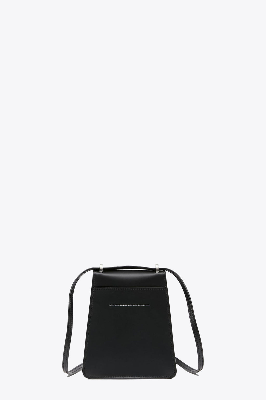 alt-image__Borsa-rigida-in-pelle-nera-con-logo-numerico-in-metallo