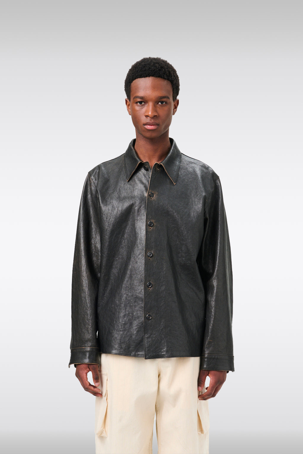 alt-image__Brown-distressed-leather-overshirt---Welding-Shirt