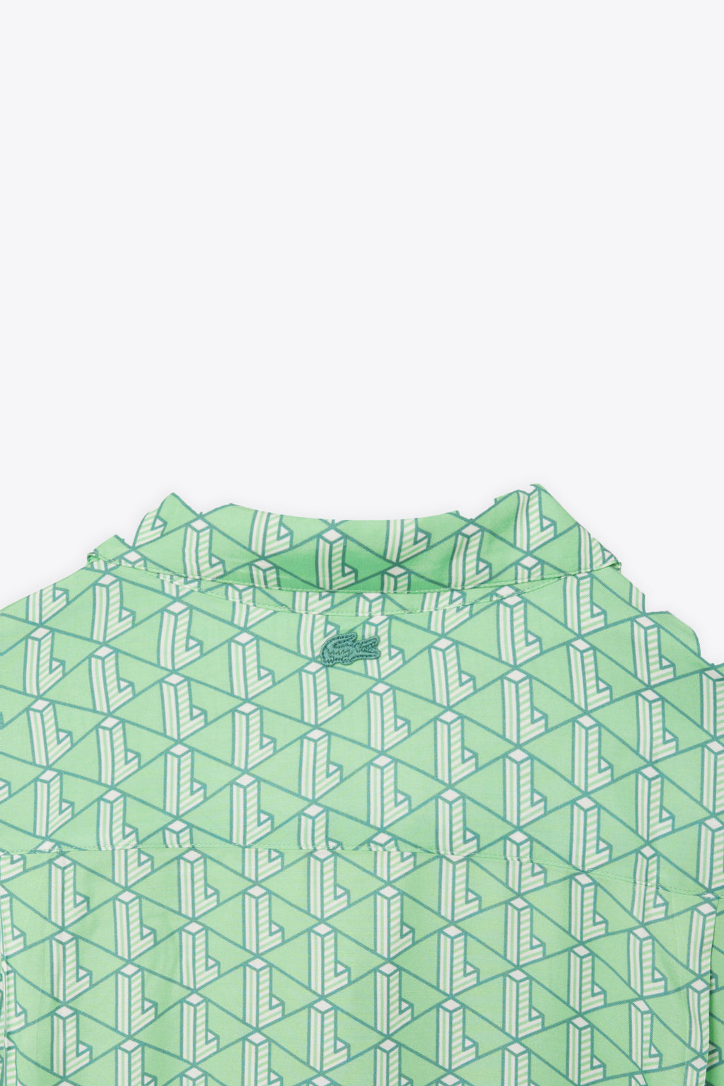 alt-image__Camicia-in-satin-verde-con-stampa-monogram