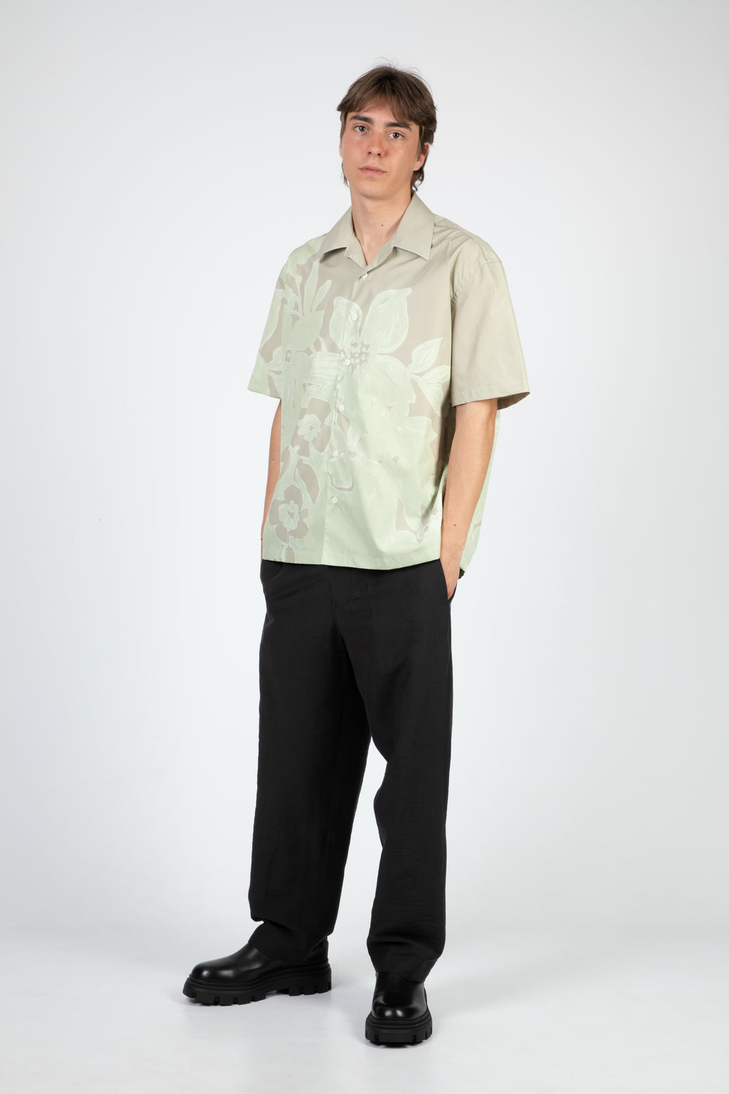 alt-image__Camicia-in-cotone-verde-con-stampa-floreale---Rowen-Elvas-Shirt