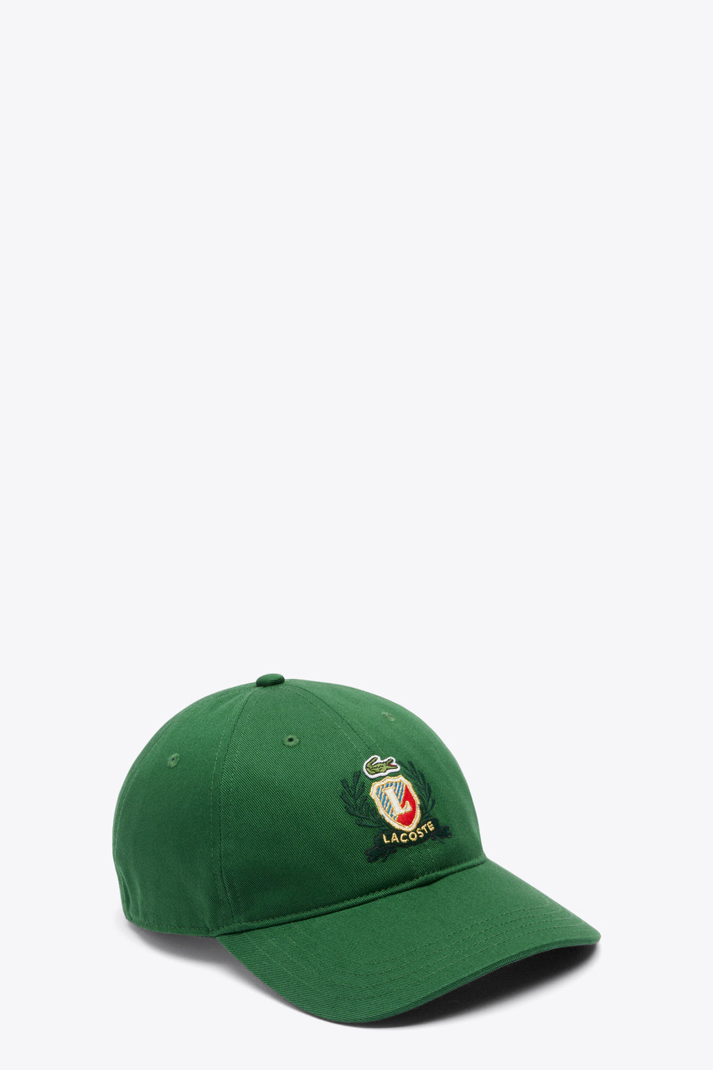 alt-image__Cappello-in-twill-verde-con-visiera-e-stemma-ricamato-con-logo