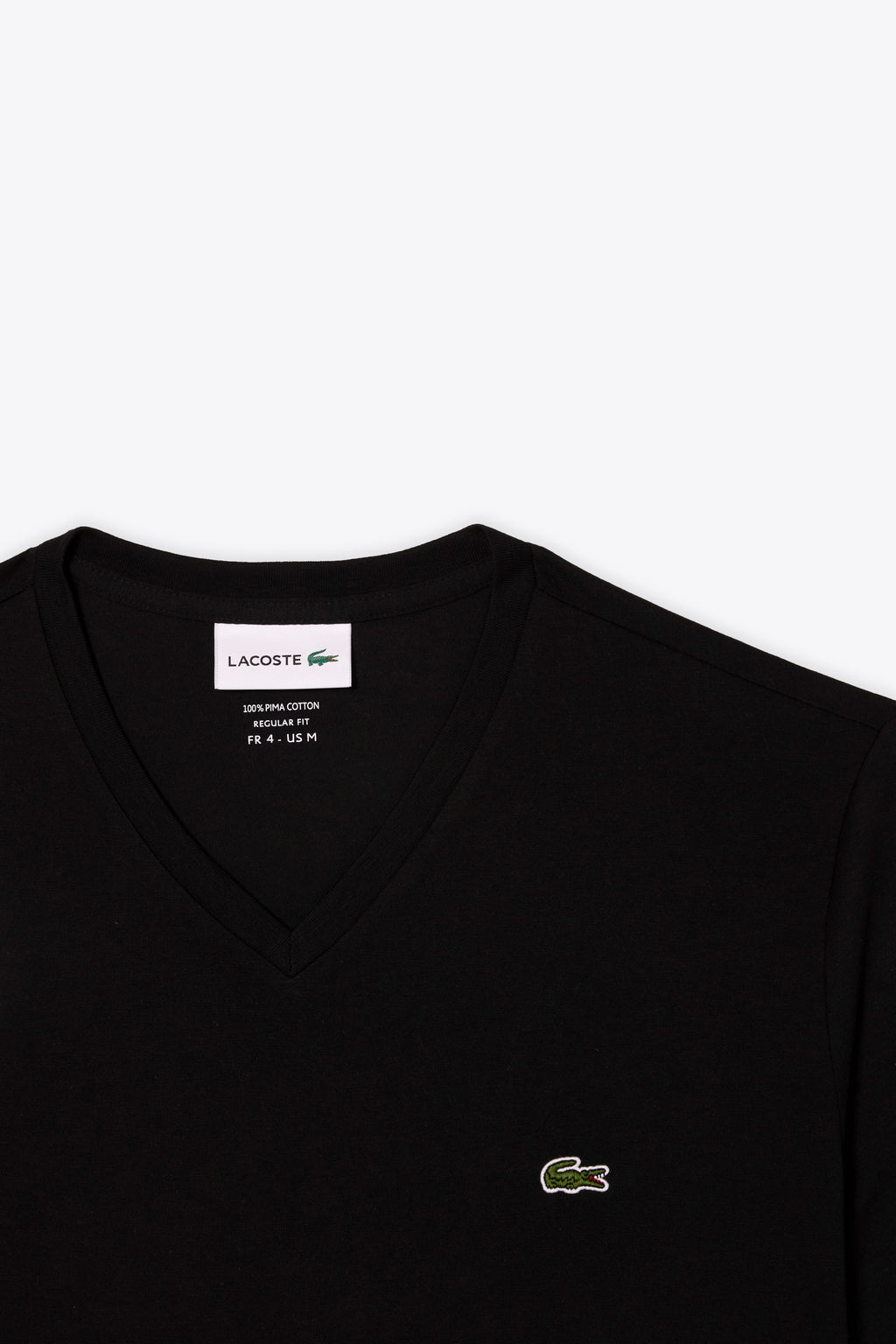 alt-image__T-shirt-nera-in-cotone-Pima-con-logo-al-petto-e-scollo-a-V