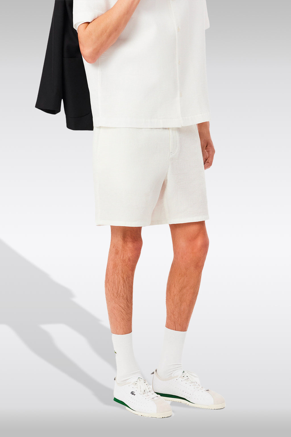 alt-image__Short-in-cotone-a-nido-d'ape-panna-con-elastico-in-vita