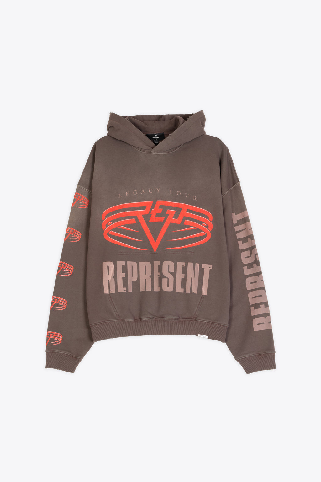 alt-image__Felpa-reversibile-in-cotone-lavato-marrone-con-stampa-grafica---Reversible-Living-Legcay-Falcon-Hoodie