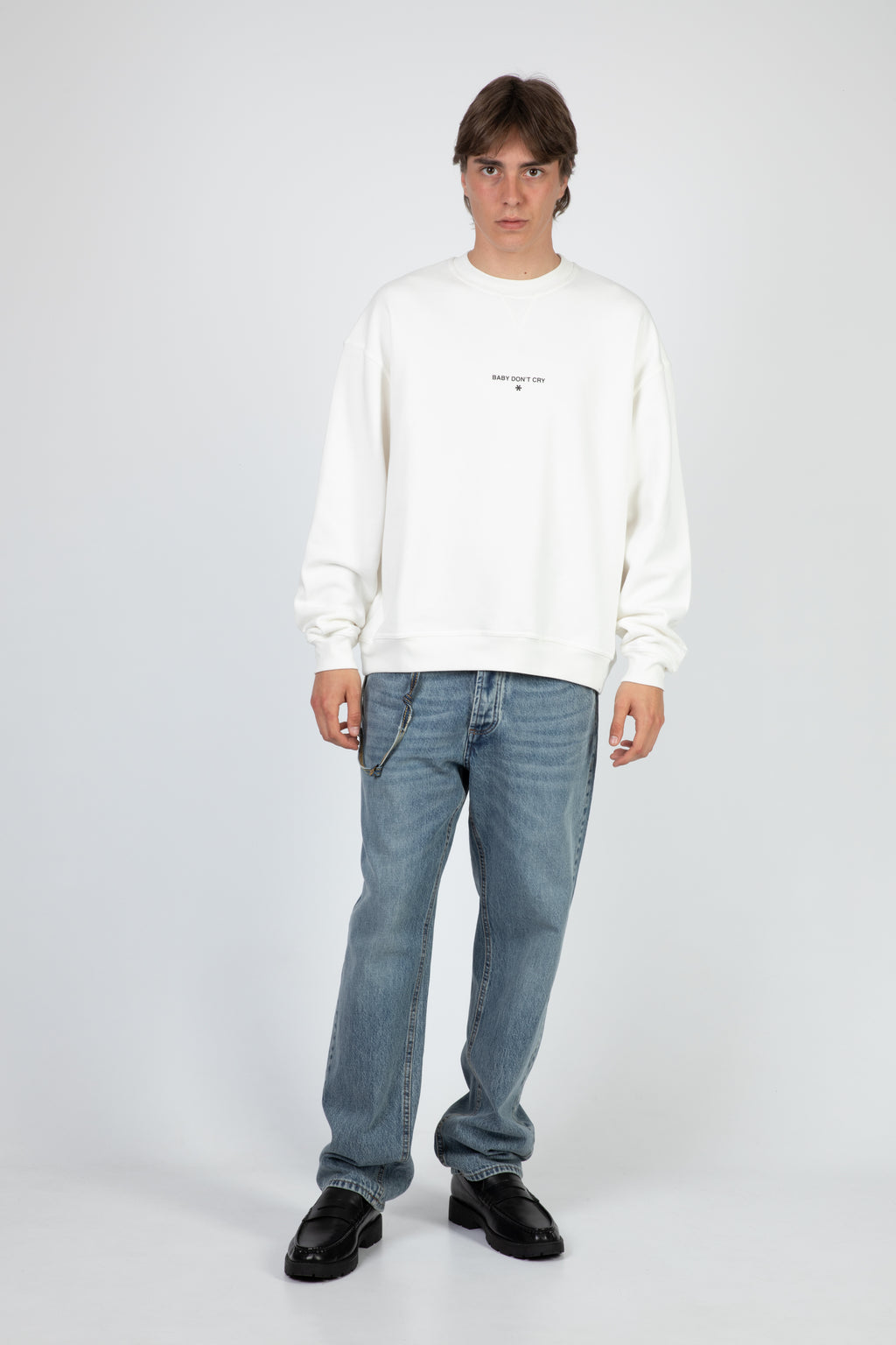 alt-image__Felpa-girocollo-in-cotone-panna-con-slogan-al-petto---Baby-Front-Crewneck