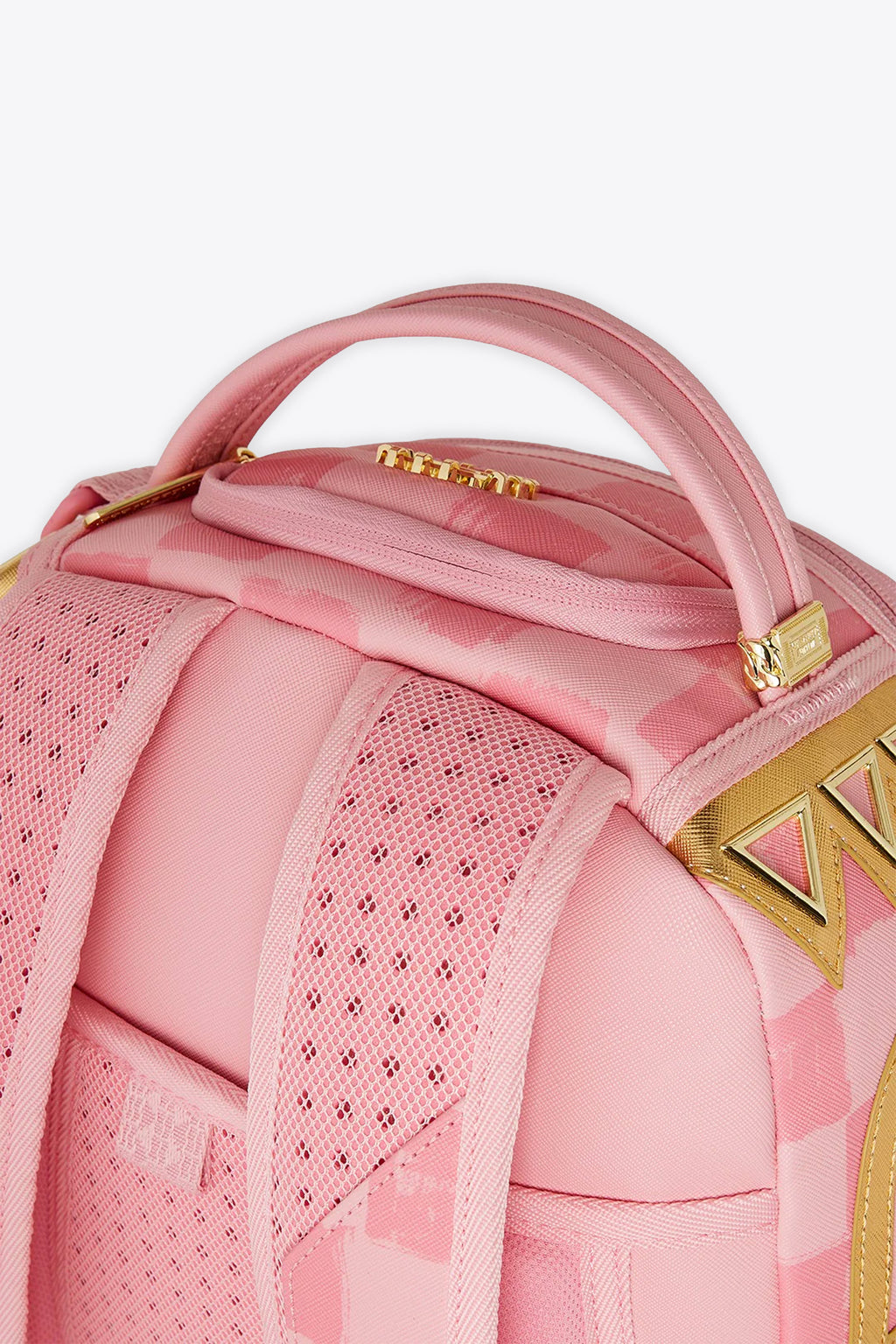 alt-image__Zaino-in-pvc-rosa-a-scacchi-con-dettagli-oro---Ai-Pink-Smudge-Dlxsf-Backpack