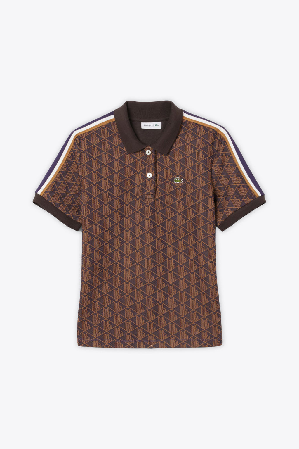 alt-image__Polo-con-motivo-jacquard-monogram-viola-e-arancione-con-maniche-corte