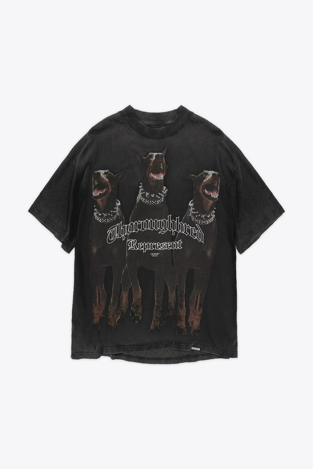 alt-image__T-shirt-in-cotone-nero-lavato-con-grafica-frontale---Thoroughbred-T-shirt