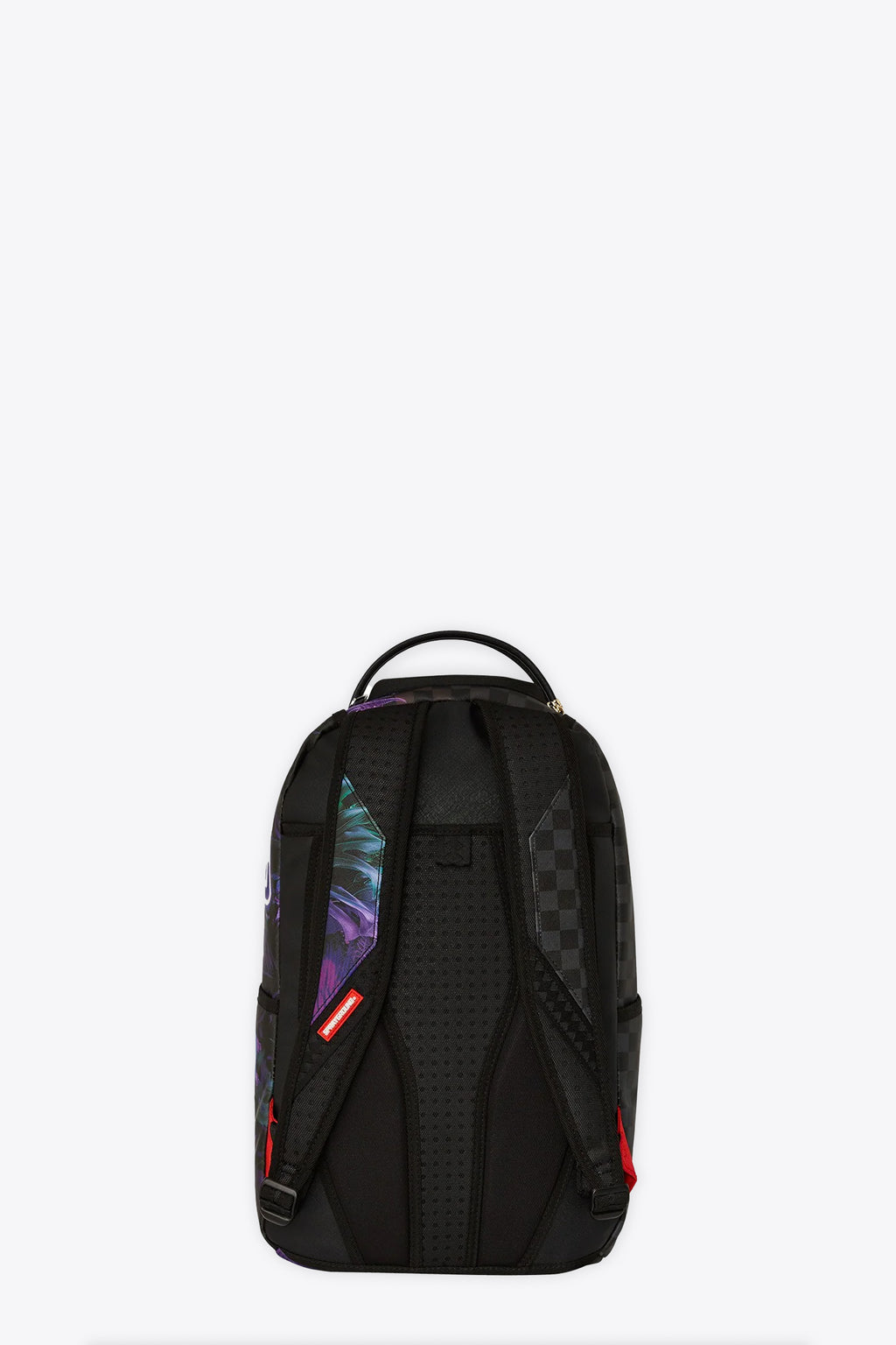 alt-image__Black-check-pvc-backpack-with-tropical-leaves-detail---Treehouse-Party-Dlxsv-Backpack-