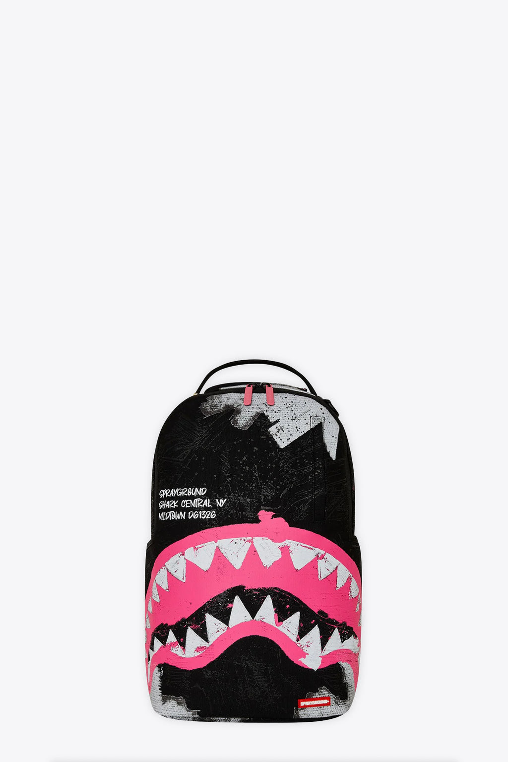 alt-image__Zaino-nero-in-canvas-con-bocca-shark-rosa---Shark-Central-Sorbet-Hand-Paintaed-Dlx-cotton-Backpack