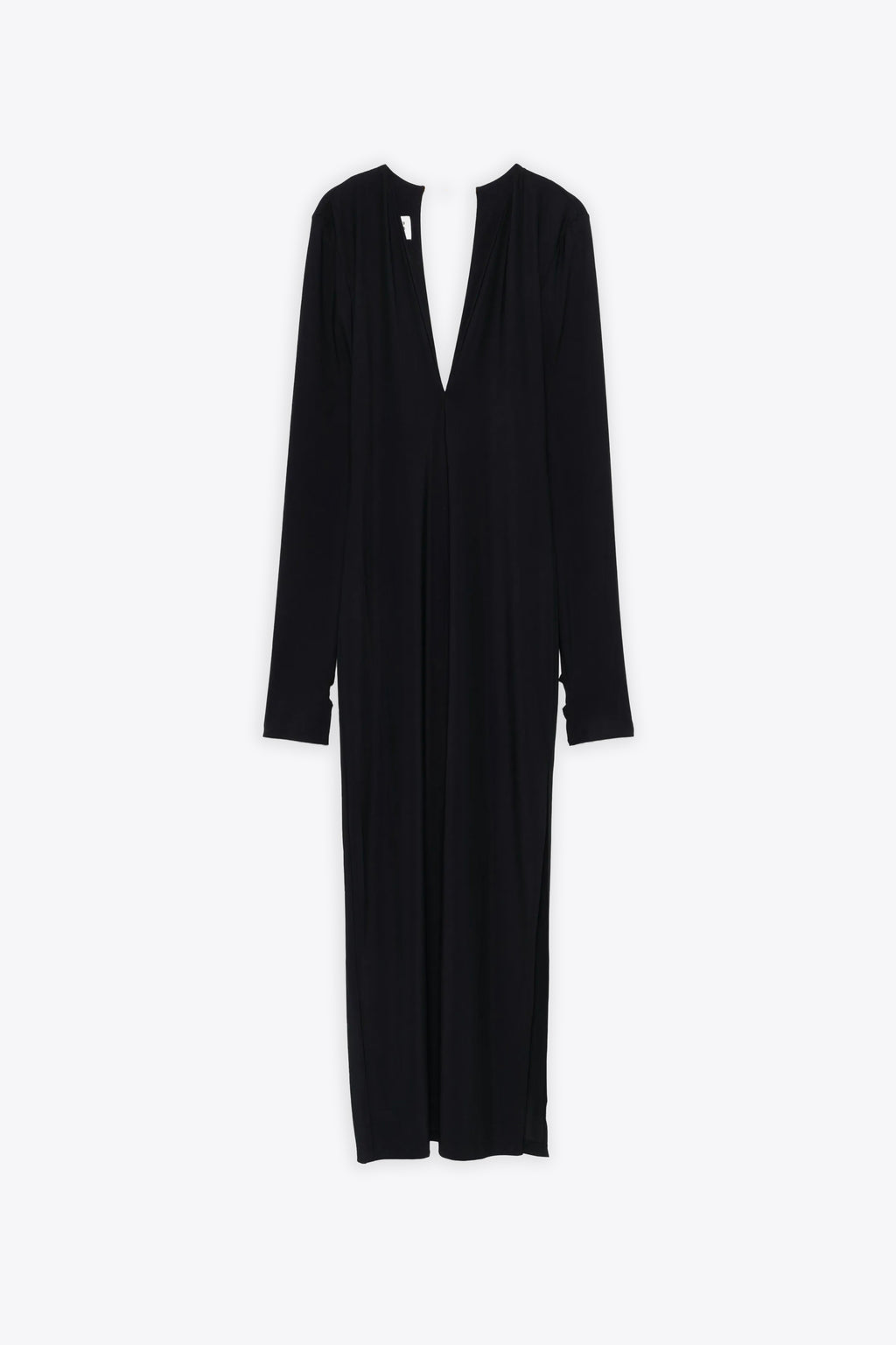 alt-image__Black-stretch-jersey-long-dress-with-V-neck-and-long-sleeves-