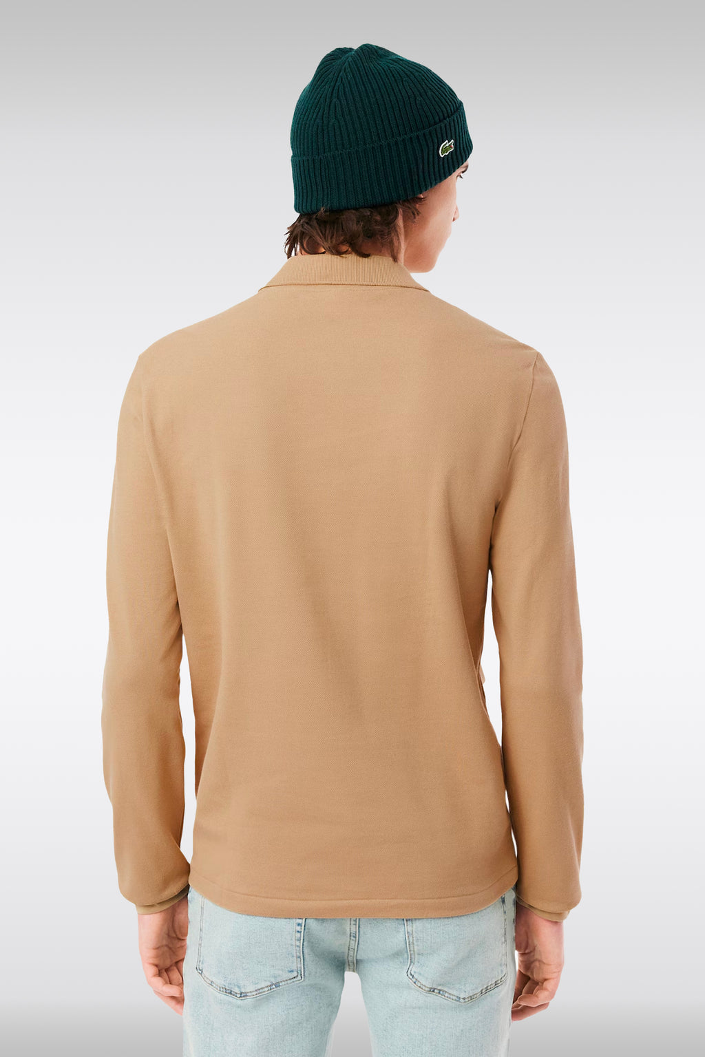 alt-image__Beige-piquè-cotton-polo-shirt-with-long-sleeves