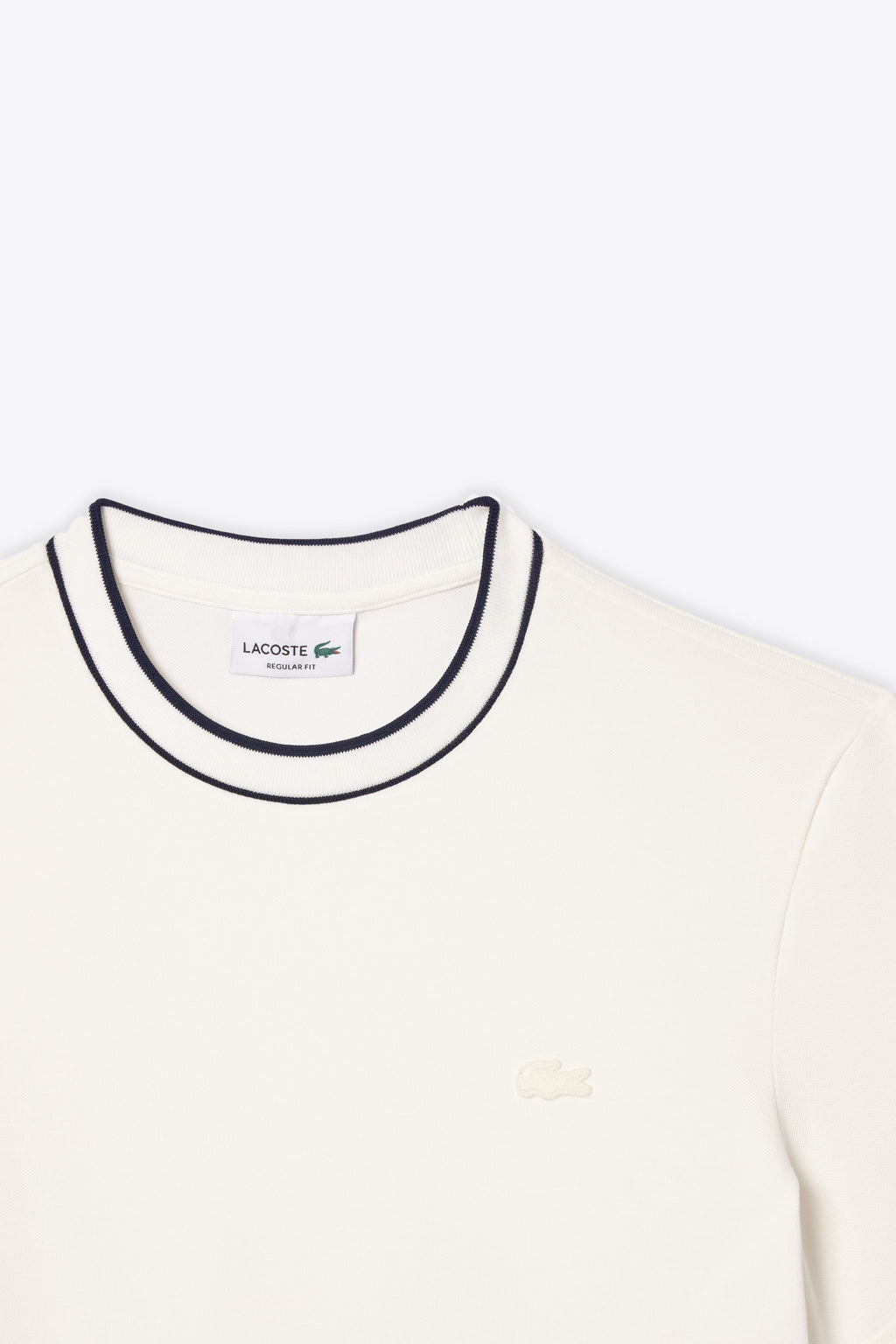 alt-image__T-shirt-in-cotone-piquè-stretch-panna-con-colletto-a-righe