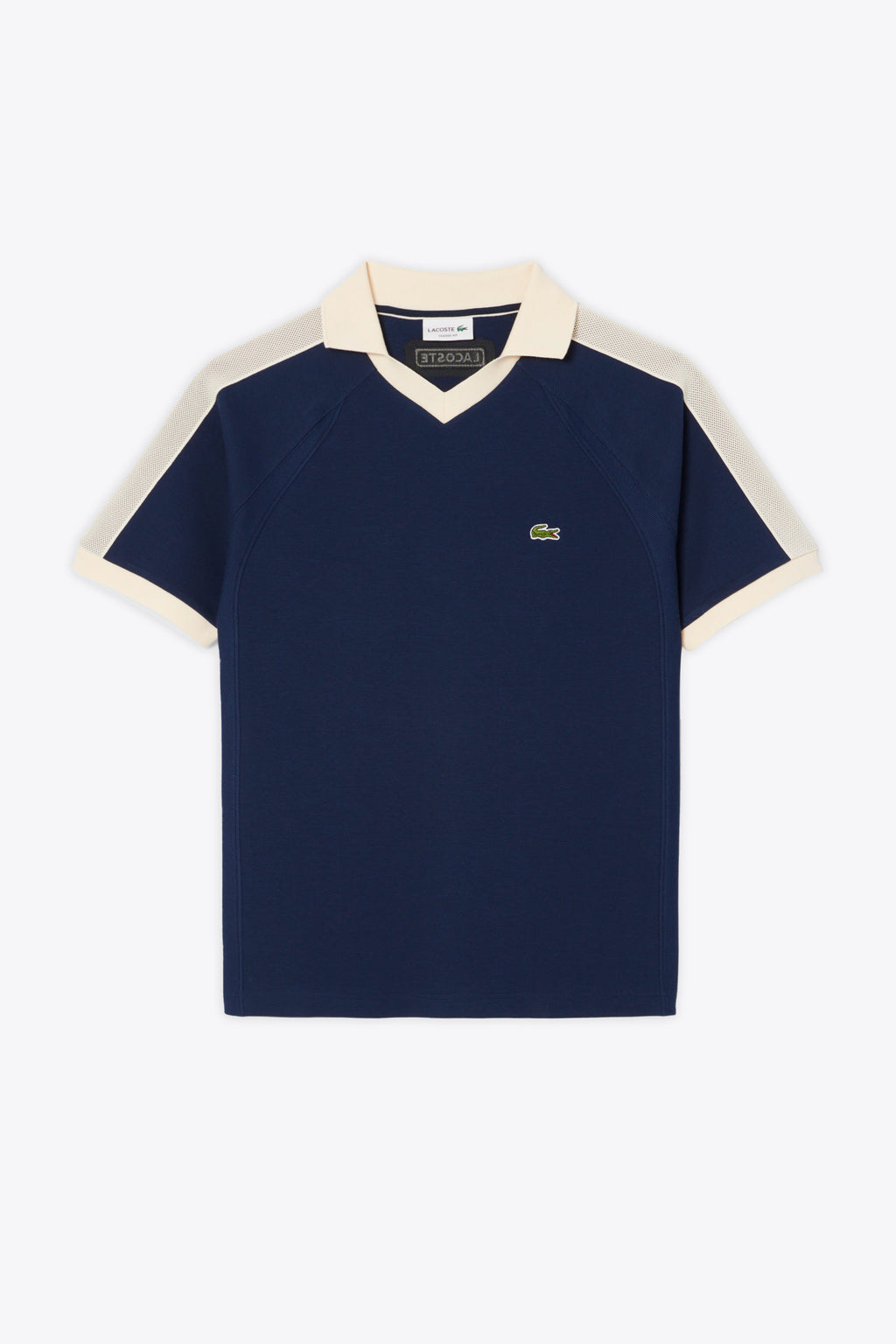 alt-image__T-shirt-in-cotone-blu-con-colletto-panna