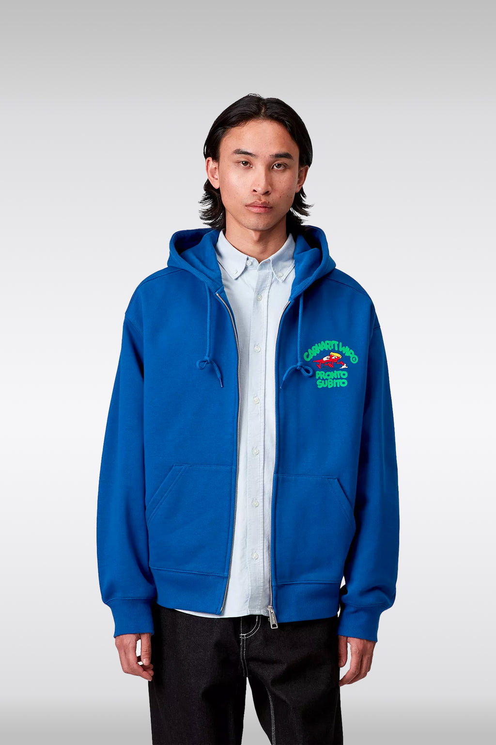 alt-image__Felpa-blu-royal-con-cappuccio-e-zip-con-stampa-al-petto-e-sul-retro---Hooded-Pronto-Sweat-Jacket